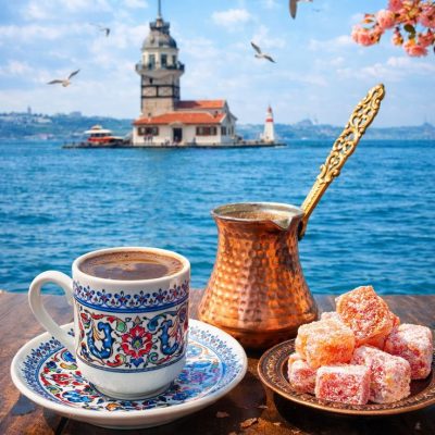 Turkish coffee with a Maiden’s Tower view, Istanbul